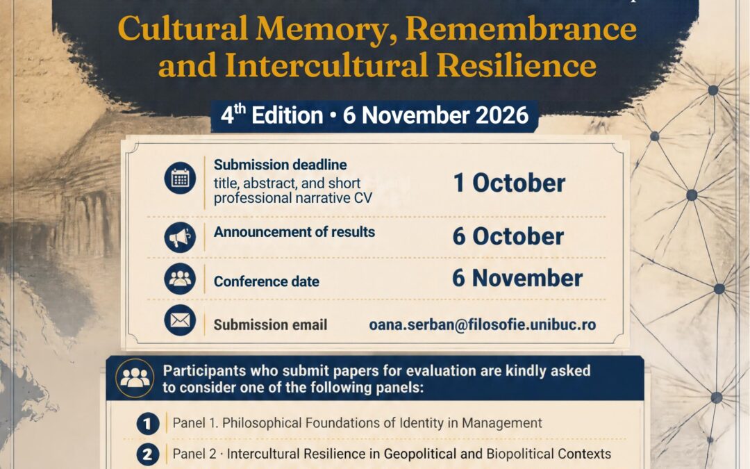 International Conference: The Future of UNESCO Chapters: Cultural Memory, Remembrance and Intercultural Resilience. The 4th Edition – 6 November 2026